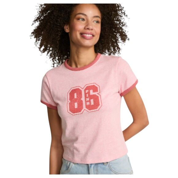 Victoria's Secret Retro Heather Bloom Pink Baseball Ringer Tee XXL NEW with Tags - Picture 2 of 6